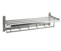 Полка для полотенца с опорой, двойная, антивандальная, складная,  нерж GFmark 80145